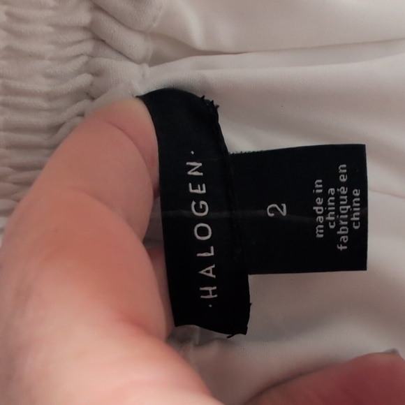 275-Halogen Cream Wide Leg Women's Pants Elastic Waistband High Rise - Picture 2 of 4